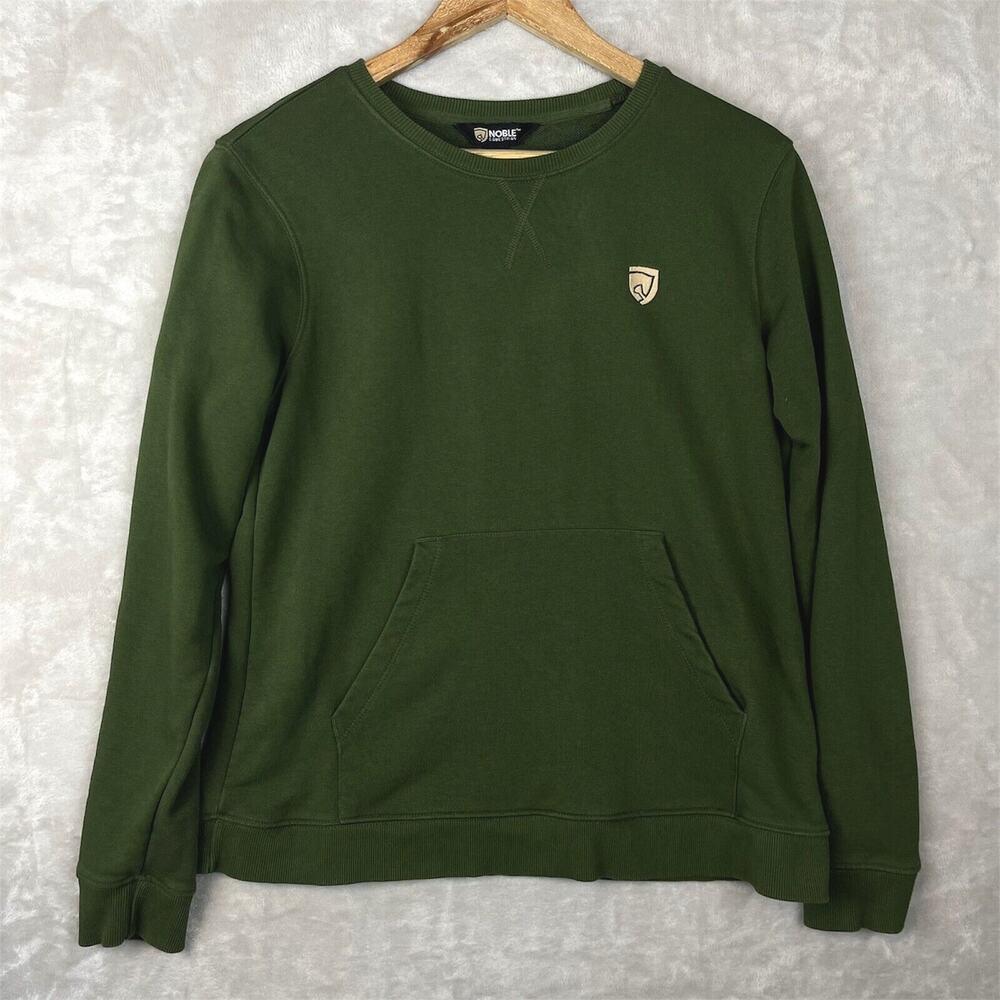 Noble Equestrian Stable Riding Sweater Women's Med Rifle Green Pockets Gorpcore